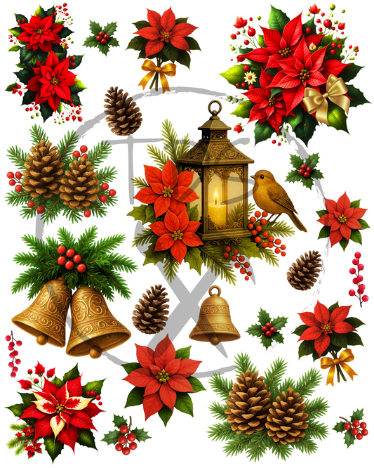 Dry Rub on Transfers Traditional Christmas
