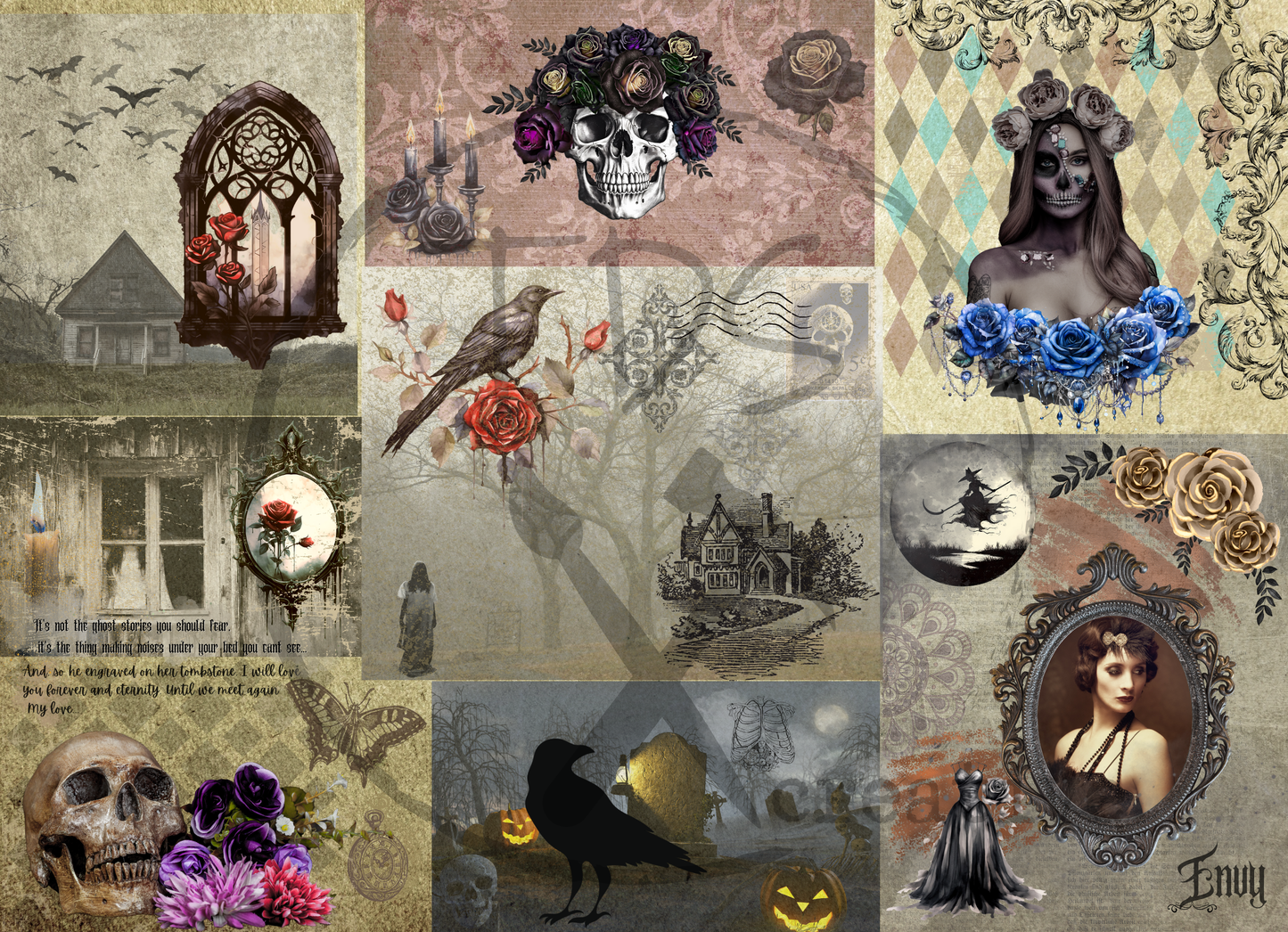 Decoupage Tissue Paper Beauty and the Horror