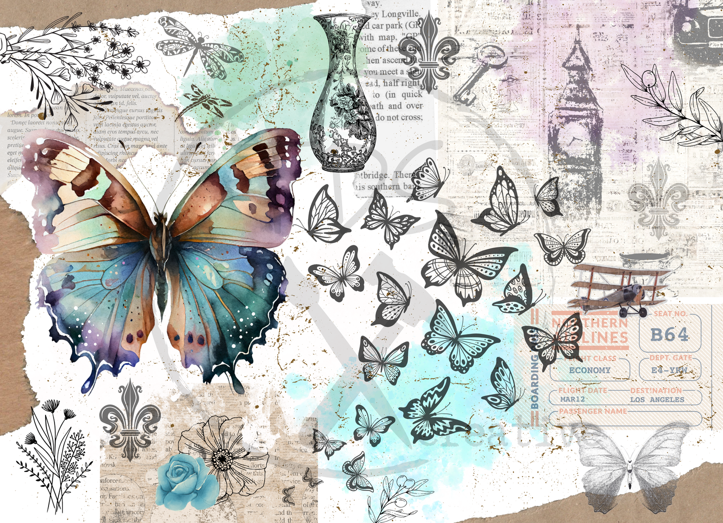 Decoupage Tissue Paper Butterflies and Things