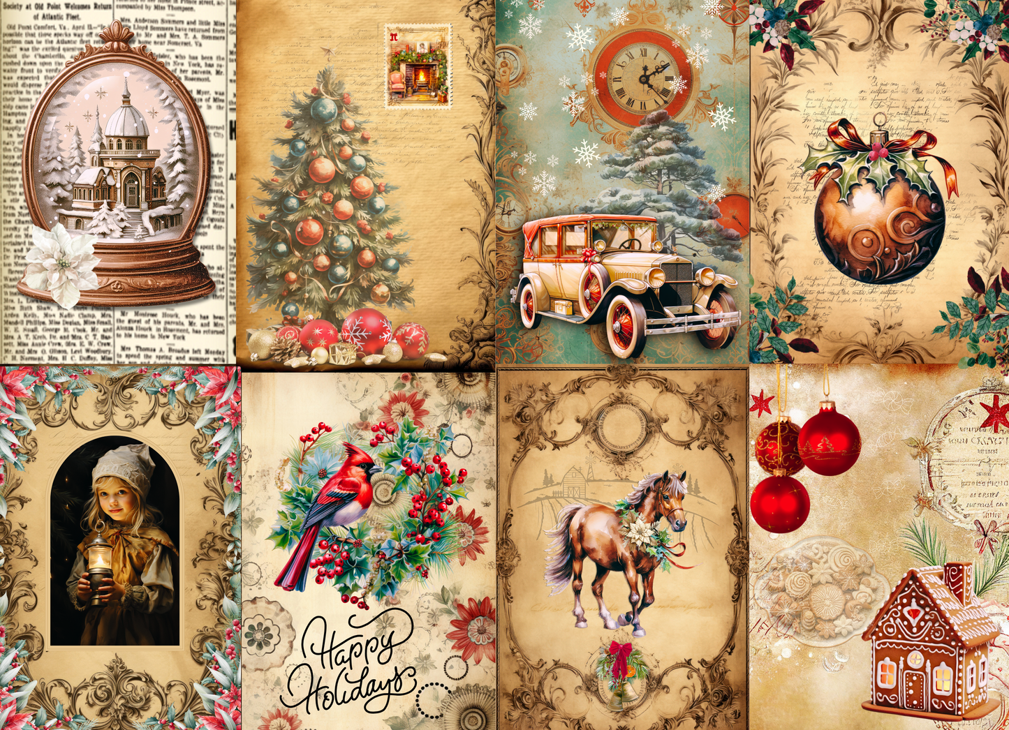 Decoupage Tissue Paper Merry Spirit