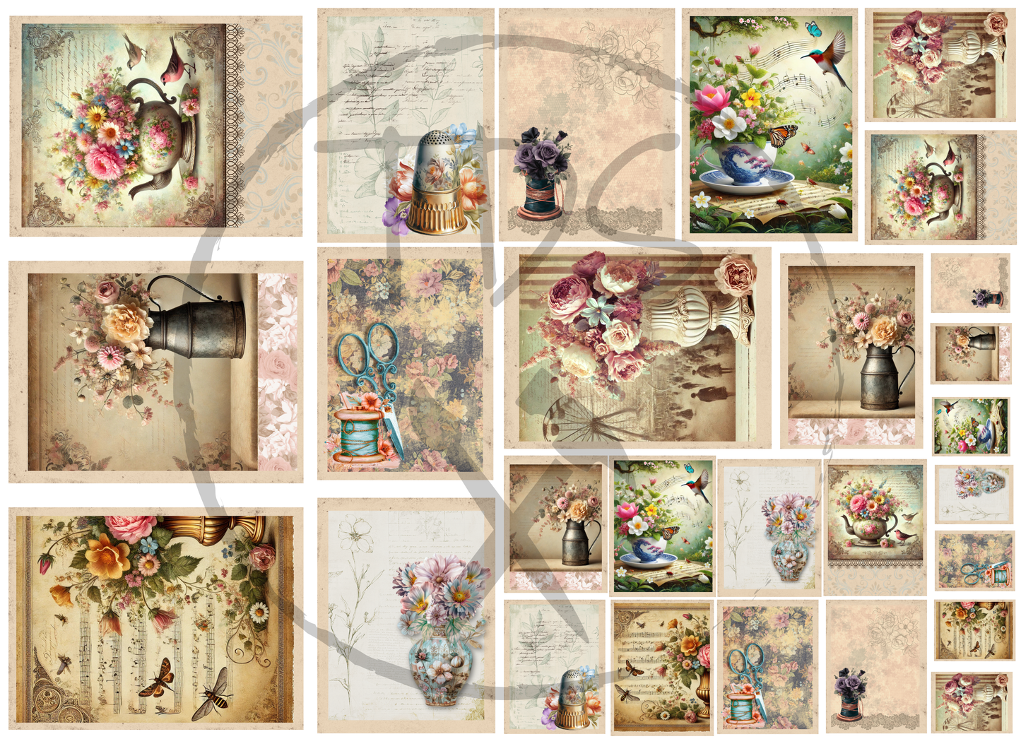 Decoupage Tissue Paper Place Cards