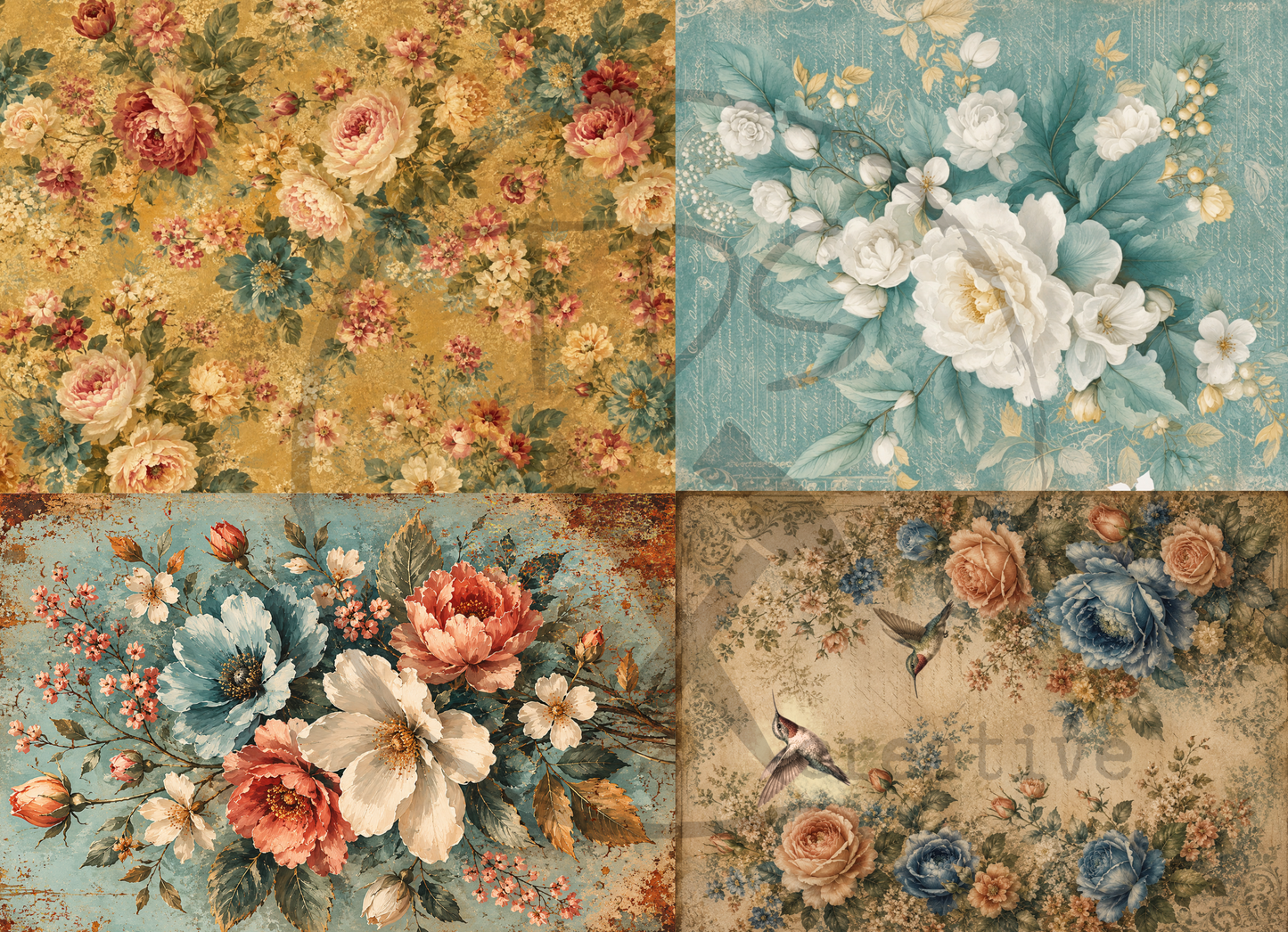 Decoupage Tissue Paper Quarter sheets