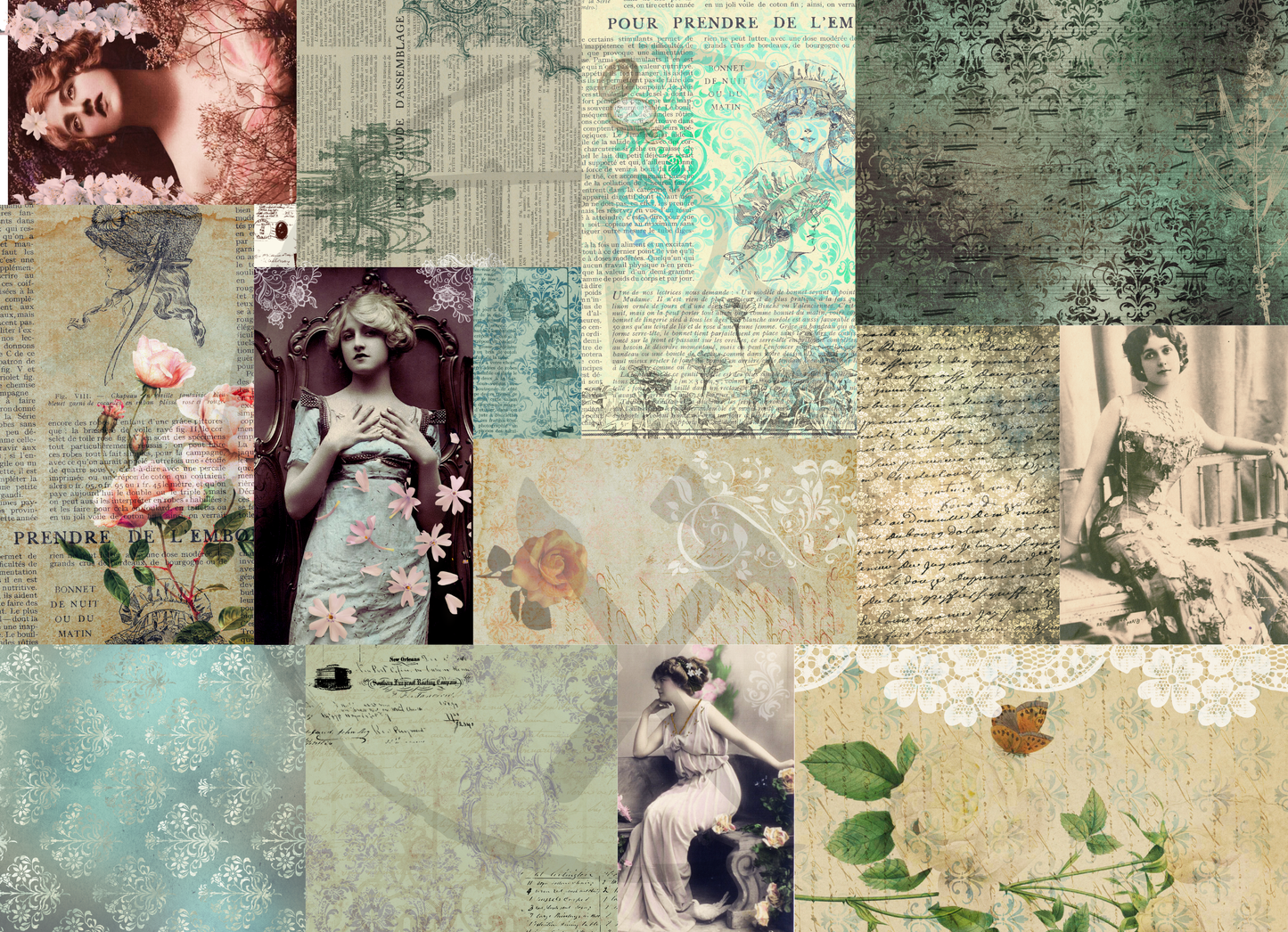 Decoupage Tissue Paper Small Scrap Mash ups