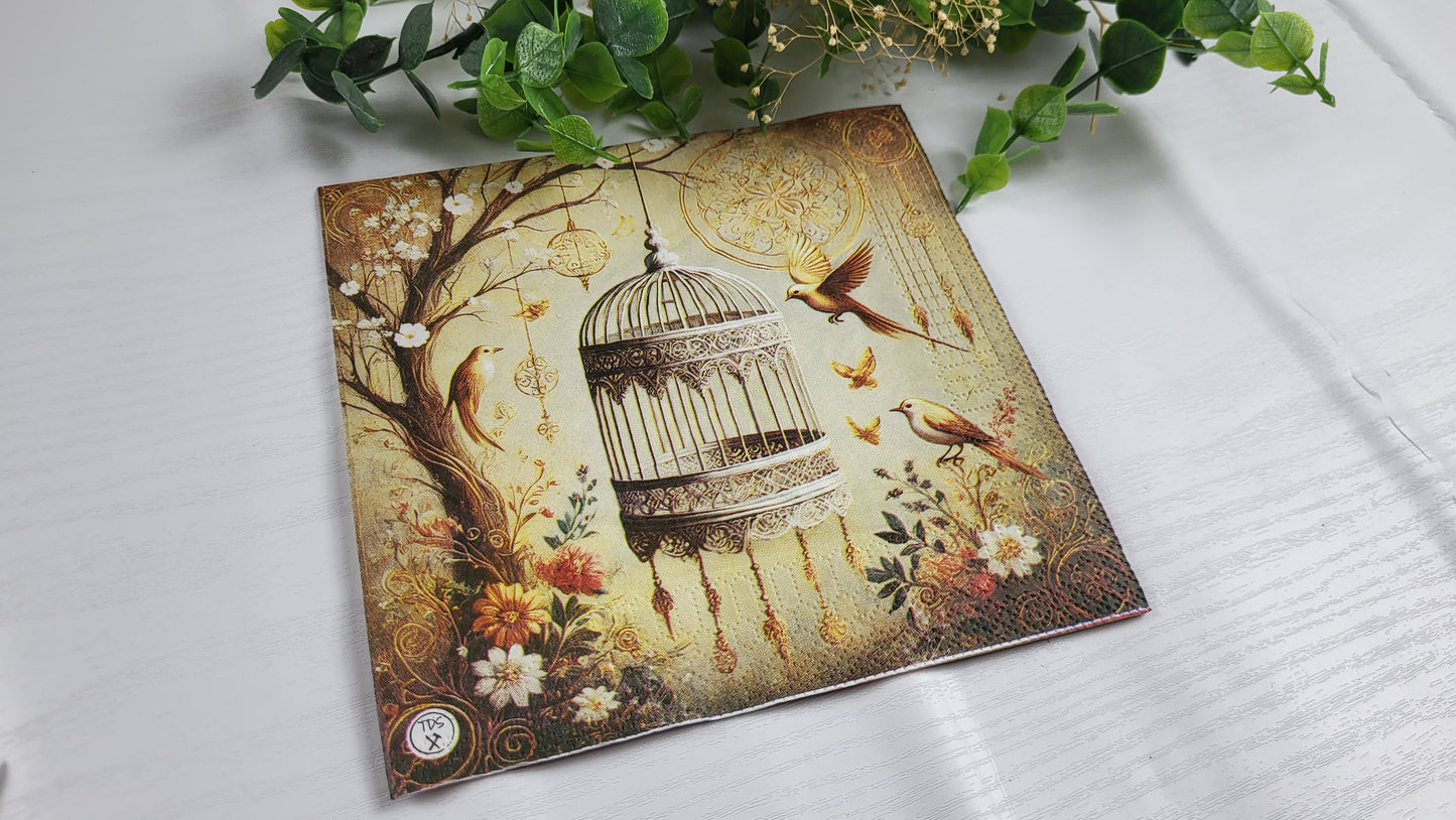 Golden Aviary (2 Decorative Napkins)