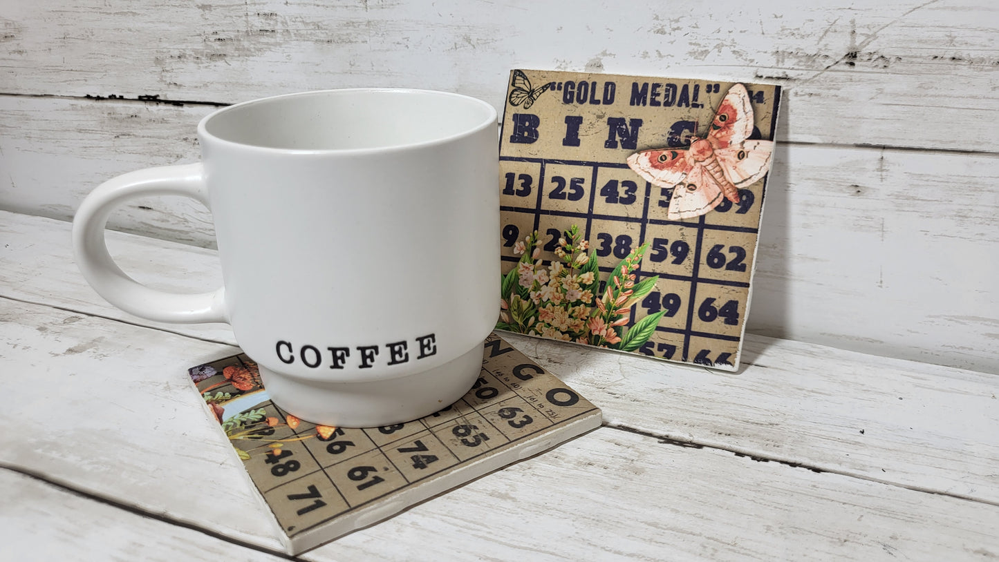 Decoupage Tissue Paper Bingo Cards