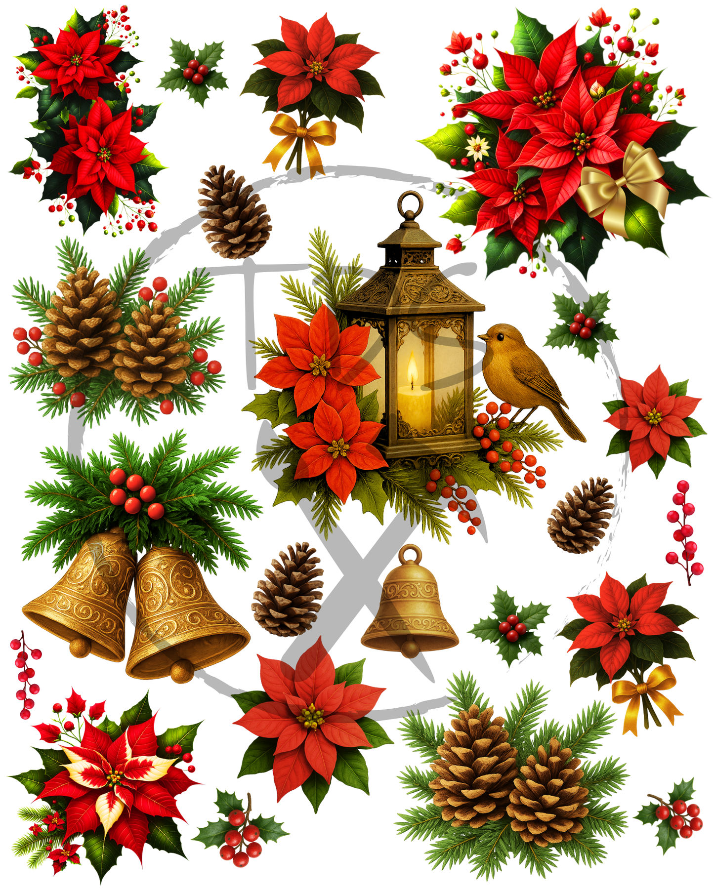 Dry Rub on Transfers Traditional Christmas