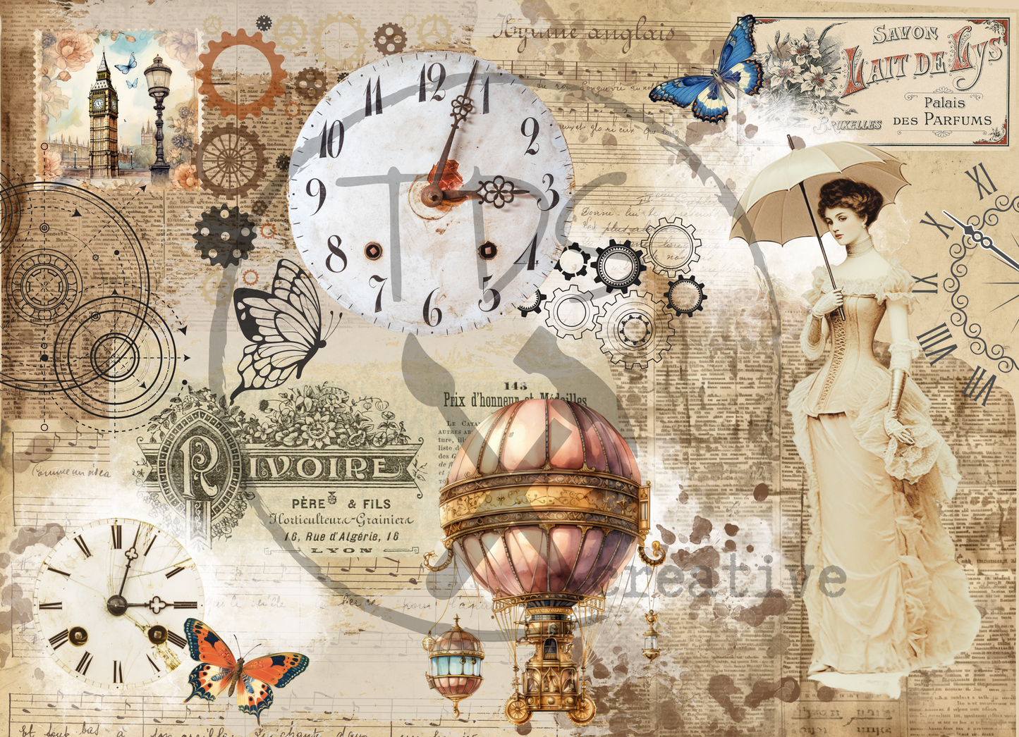 Decoupage Tissue Paper A Period in Time