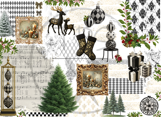Decoupage Tissue Paper Black and White Event