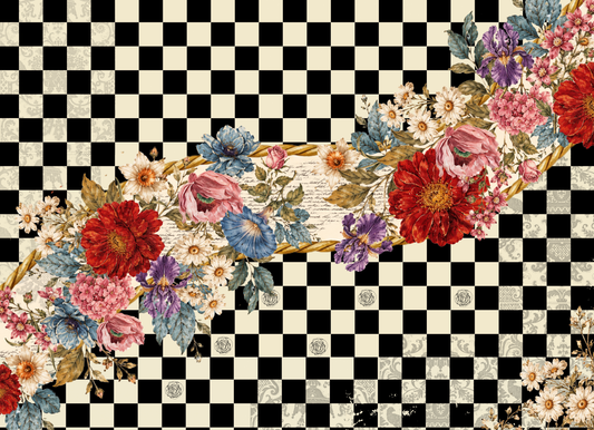 Decoupage Tissue Paper Checkered Road