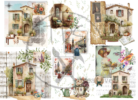 Decoupage Tissue Paper Cottage Dreams