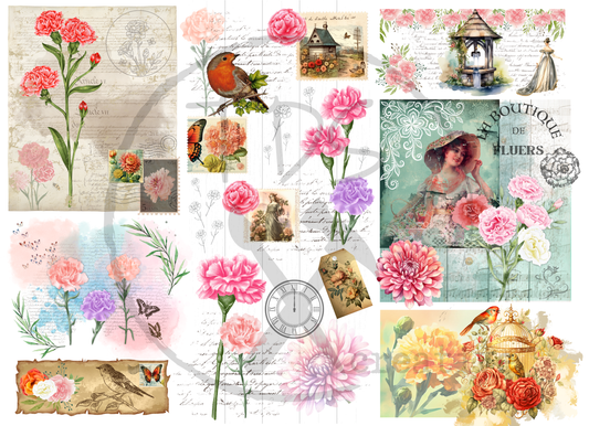 Decoupage Tissue Paper Les Oeillets