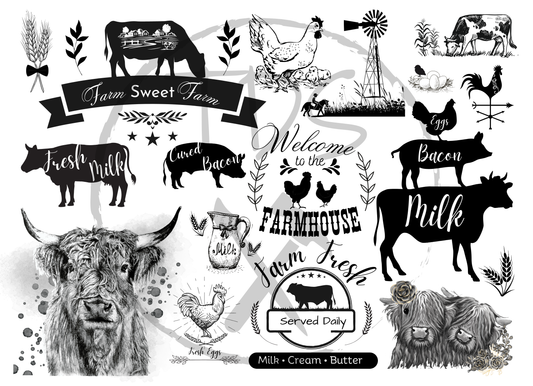 Decoupage Tissue Paper Life on The Farm