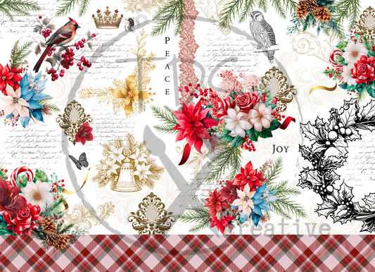 Decoupage Tissue Paper Peace and Joy