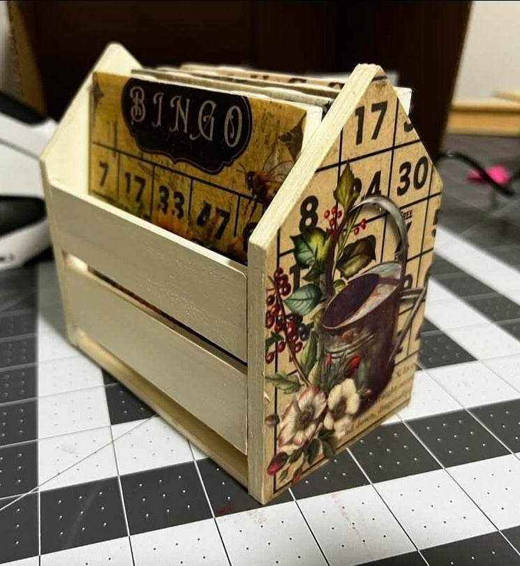 Decoupage Tissue Paper Bingo Cards
