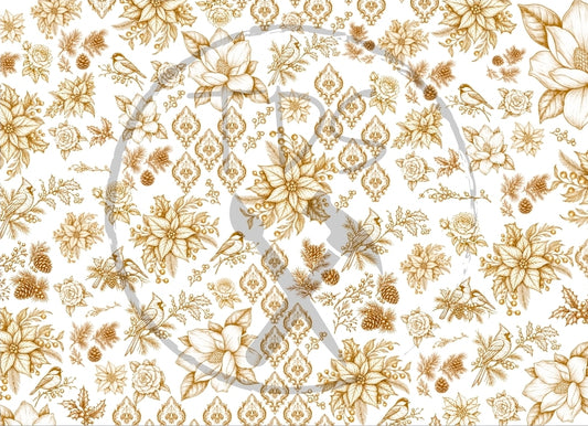 Decoupage Tissue Paper Golden Toile