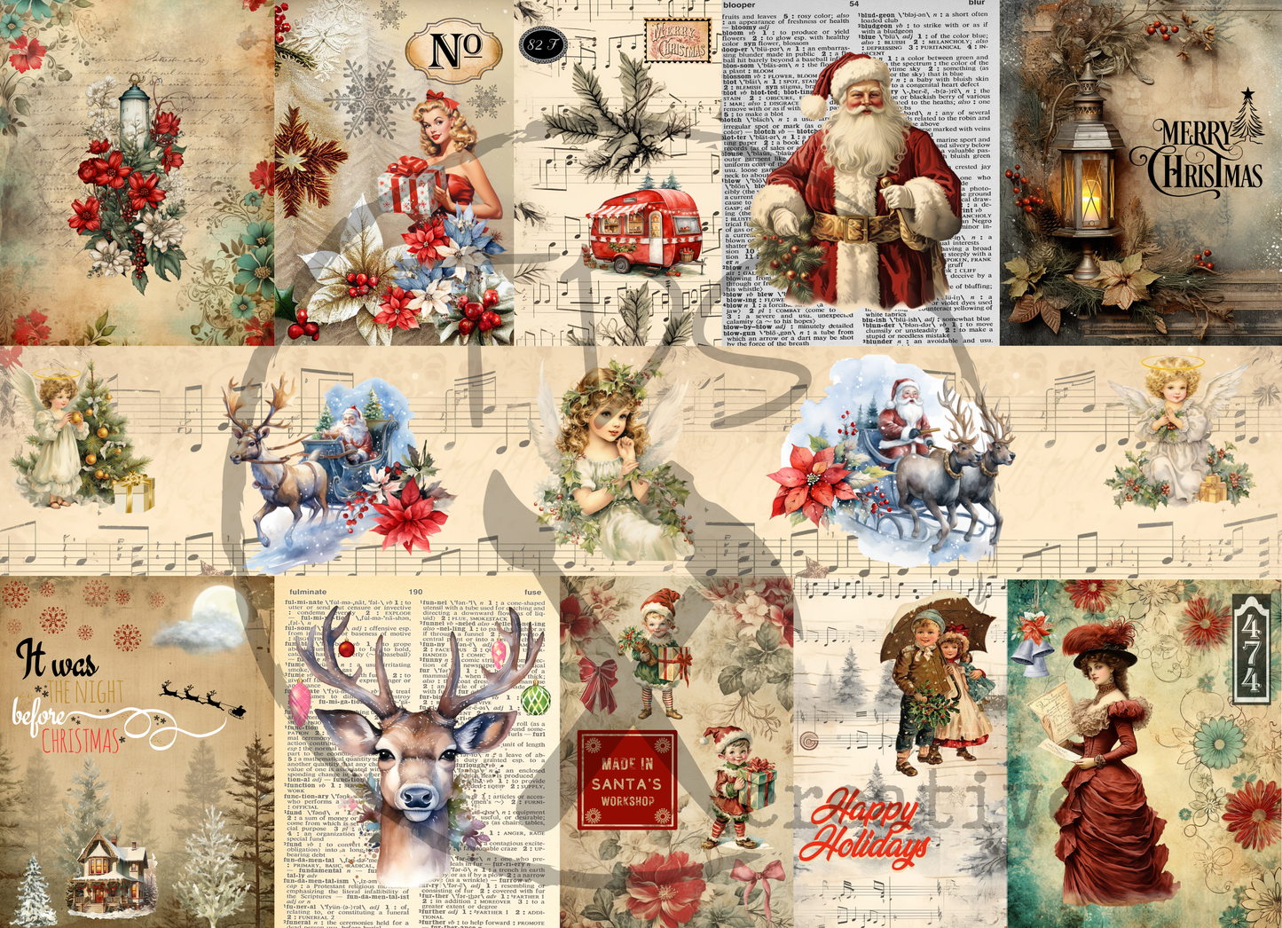Decoupage Tissue Paper Tis the Season