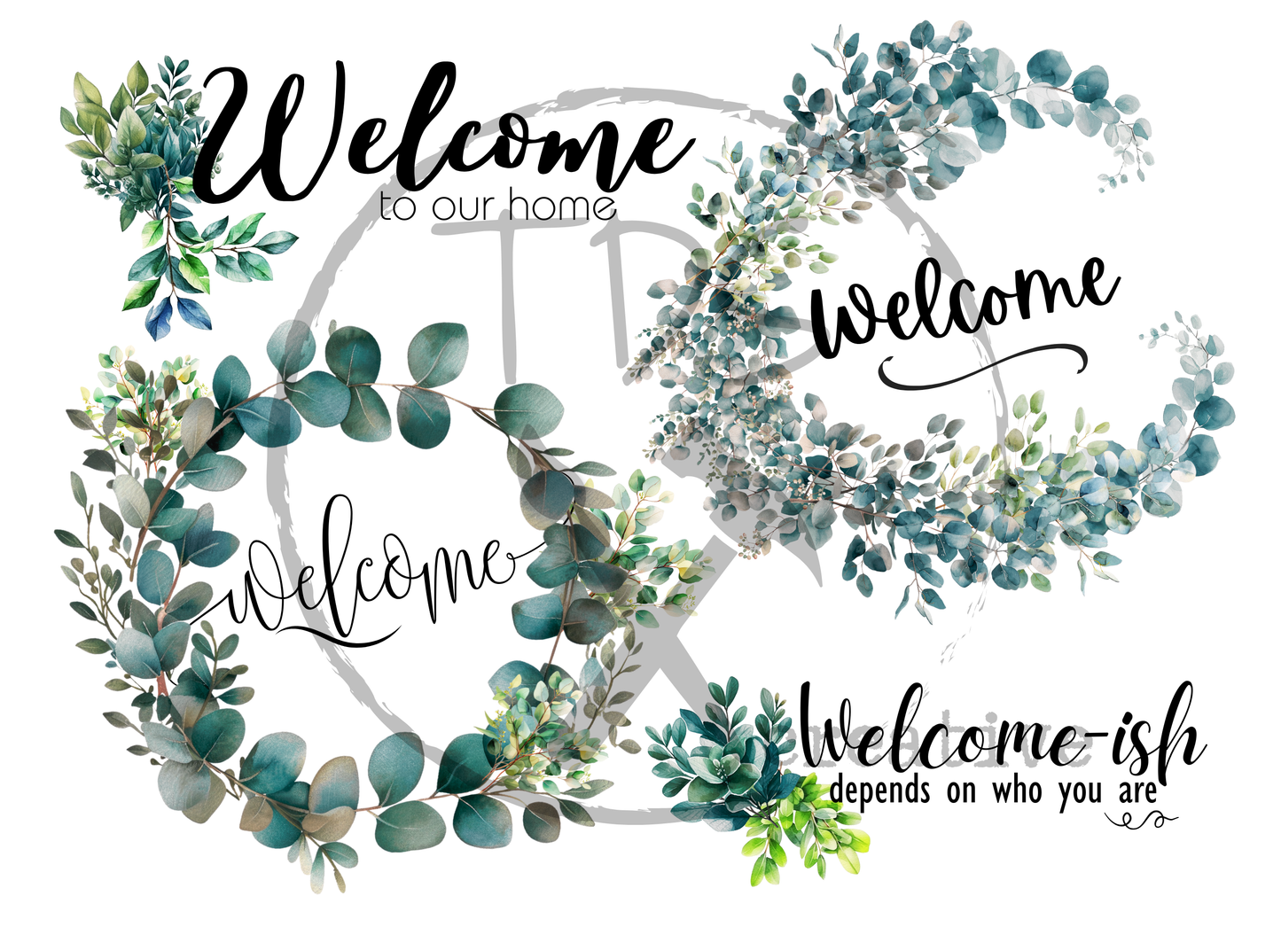 Decoupage Tissue Paper Welcome Signage