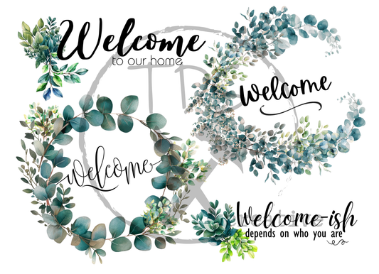Decoupage Tissue Paper Welcome Signage