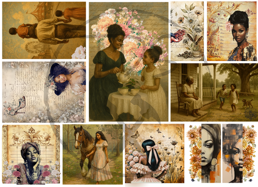 Decoupage Tissue Paper Snap shots in Time